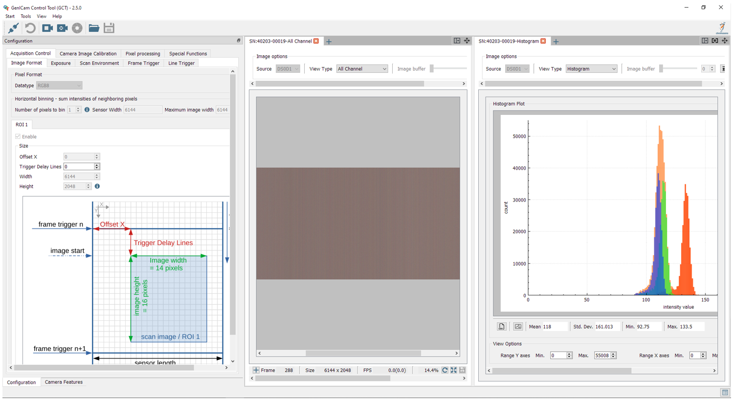 Horizontal split-view example